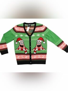 NWT SpongeBob SquarePants Patrick Ugly Christmas Cardigan – Size L